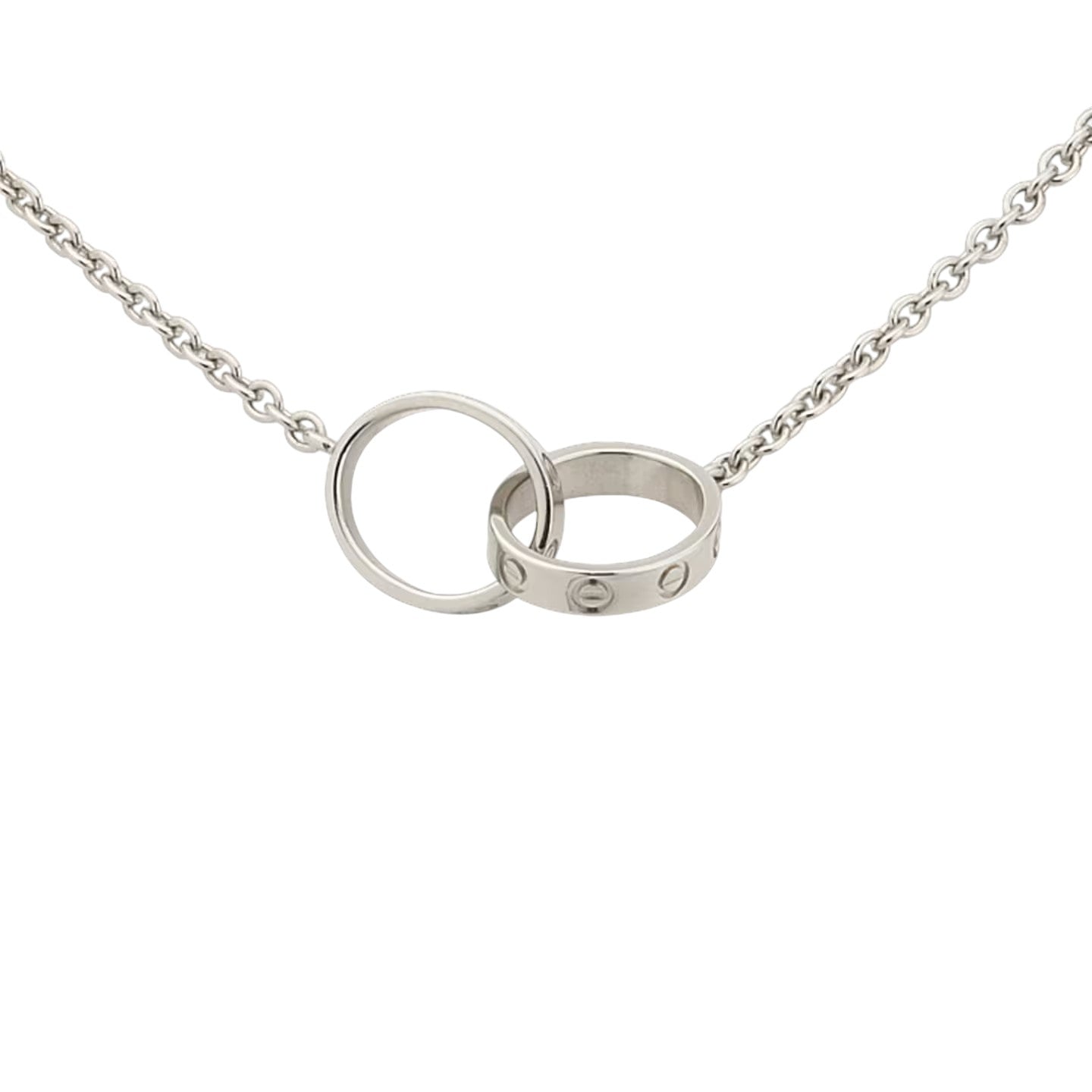 [Avelora]LOVE DOUBLE-RING INTERLOCKED NECKLACE