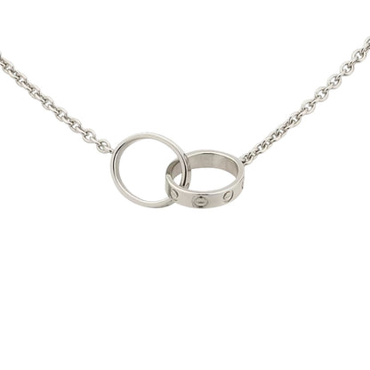 [Avelora]LOVE DOUBLE-RING INTERLOCKED NECKLACE