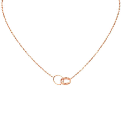 [Avelora]LOVE DOUBLE-RING INTERLOCKED NECKLACE