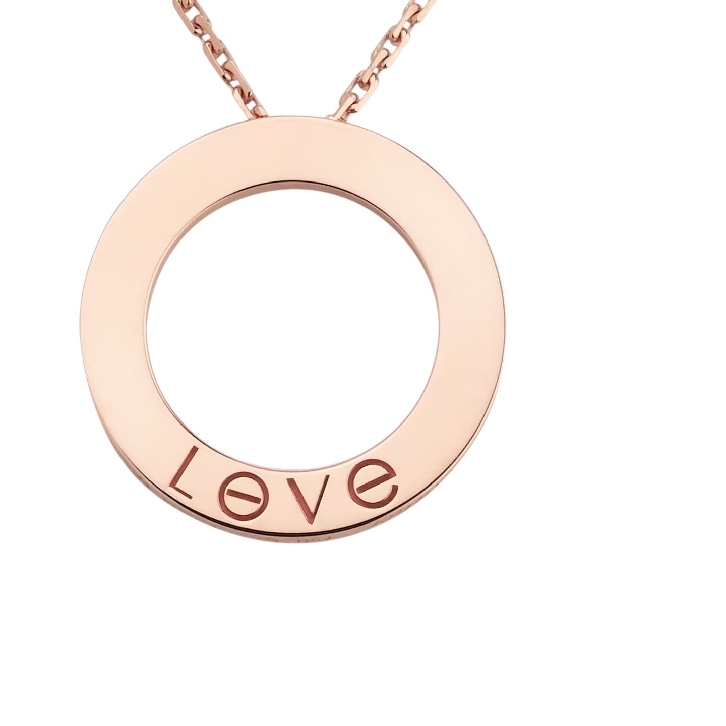 [Avelora]LOVE LARGE CIRCULAR PENDANT NECKLACE