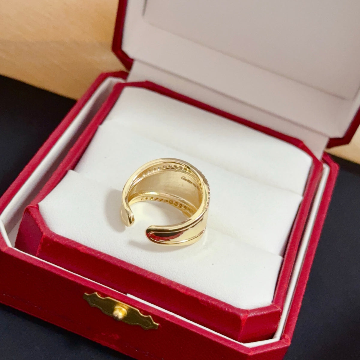 Pavé Open-End Wrap Ring - detail view