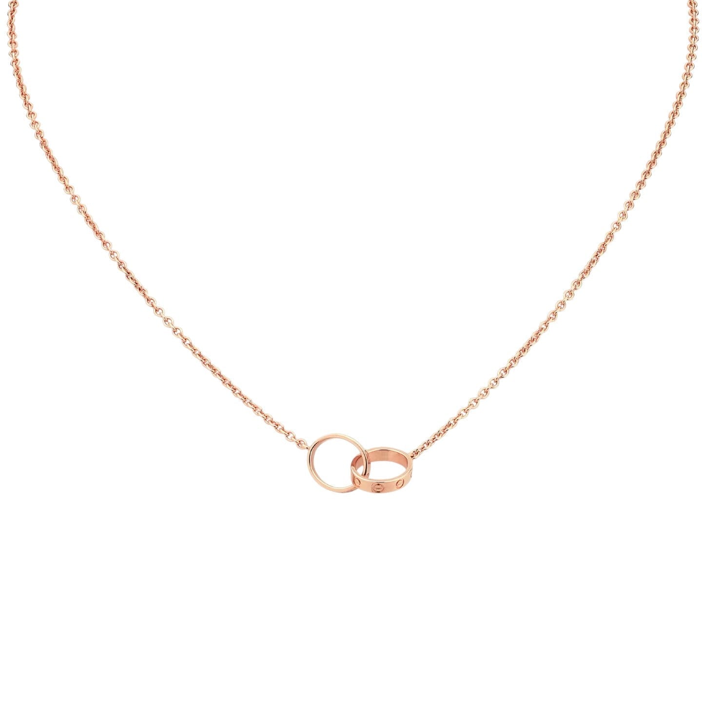[Avelora]LOVE DOUBLE-RING PENDANT NECKLACE