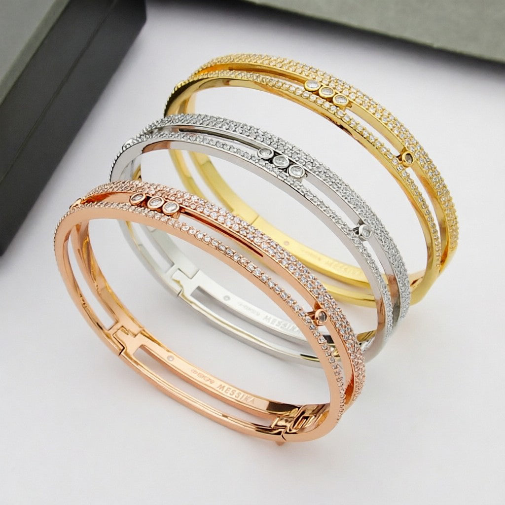 [Avelora]MOVE ROMANE PAVÉ DIAMOND BANGLE BRACELET