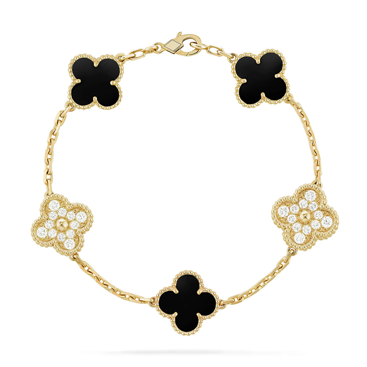[Avelora Jewelry ] CLOVER 5 MOTIF ONYXS BRACELET COLLECTION