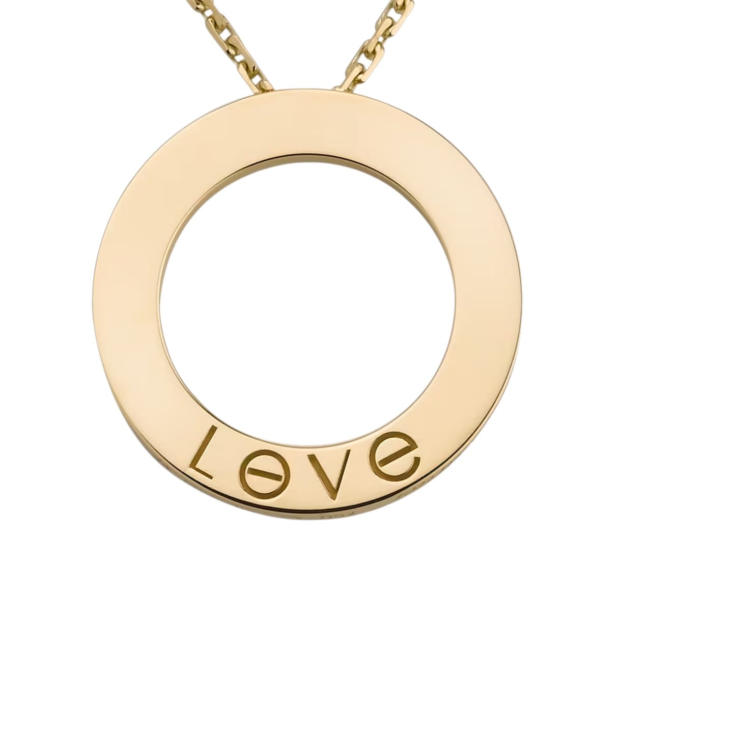 [Avelora]LOVE LARGE CIRCULAR PENDANT 3-DIAMOND NECKLACE