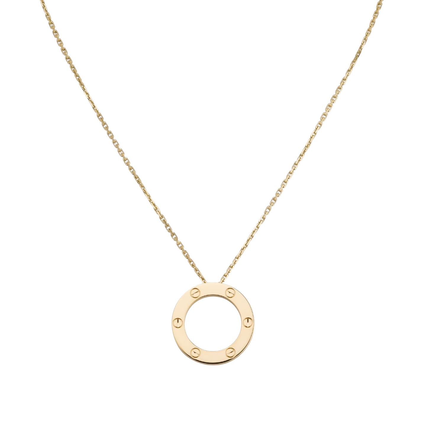 [Avelora]LOVE LARGE CIRCULAR PENDANT NECKLACE