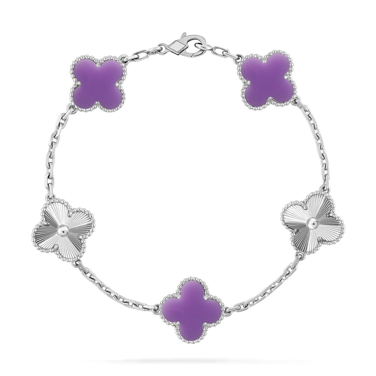 [Avelora Jewelry ]CLOVER 5 MOTIF LIGHT PURPLE BRACELET COLLECTION