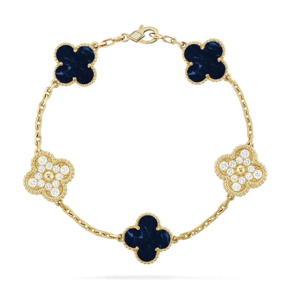 [Avelora]LUCKY CLOVER 5-MOTIF BRACELET - PIETERSITE COLLECTION