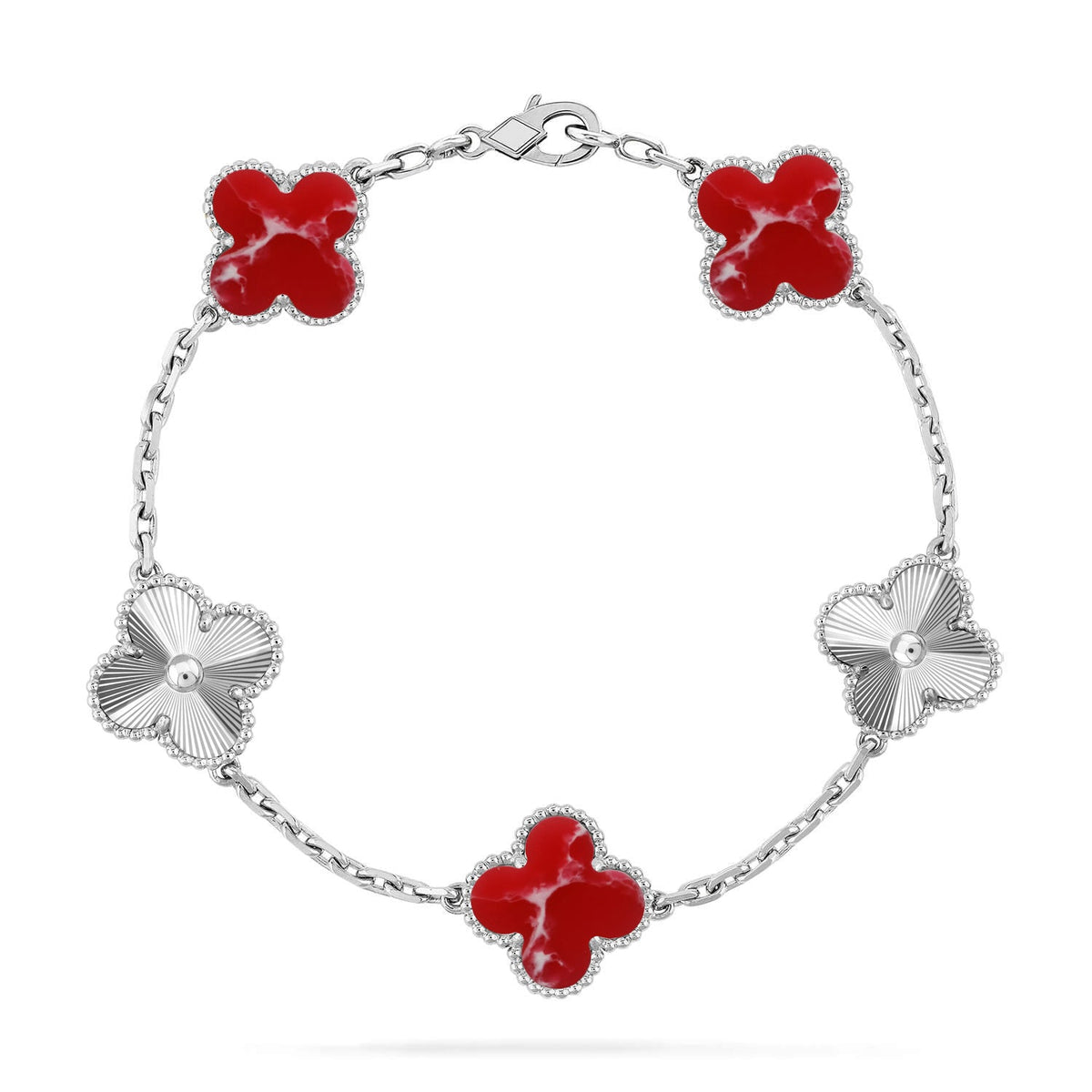 [Avelora Jewelry ]CLOVER 5 MOTIF RED PATTERN BRACELET COLLECTION