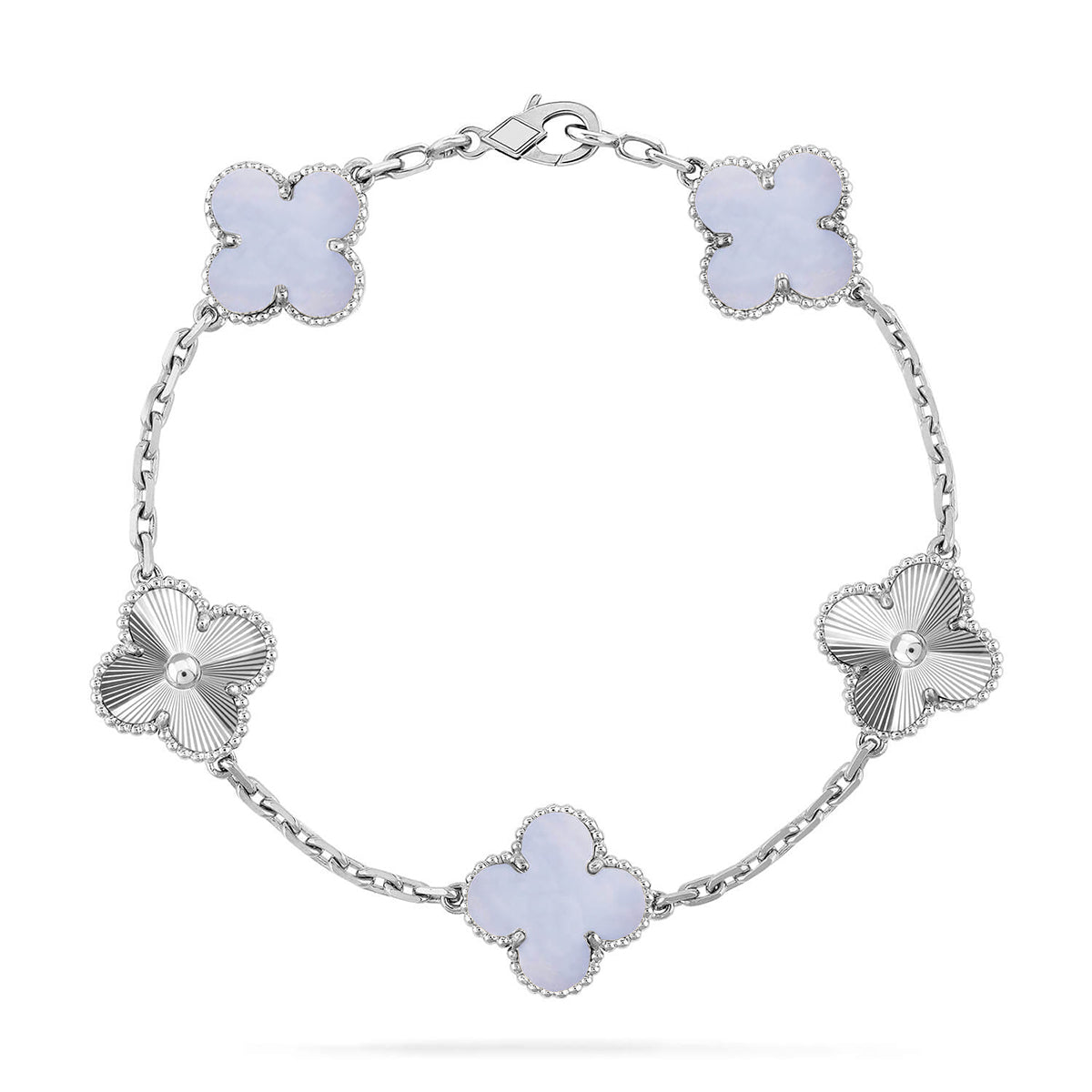 [Avelora Jewelry ] CLOVER 5 MOTIF PURPLE CHALCEDONY BRACELET COLLECTION
