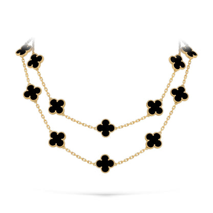 [Avelora]CLASSIC 20-MOTIF LUCKY CLOVER LONG NECKLACE GOLD COLLECTION