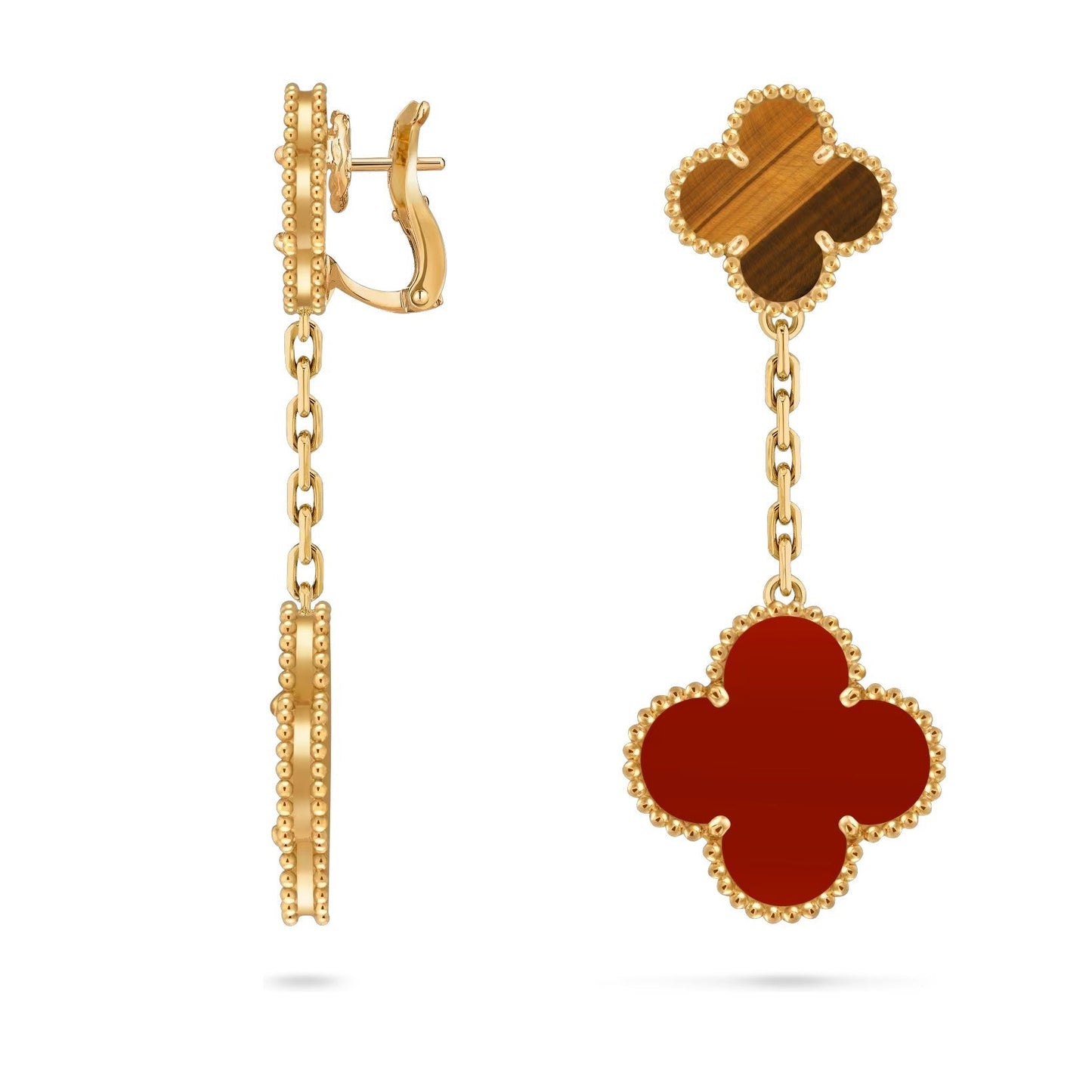 [Avelora]CLOVER DUAL-MOTIF STATEMENT STUD EARRINGS - DOUBLE-CHARM COLLECTION