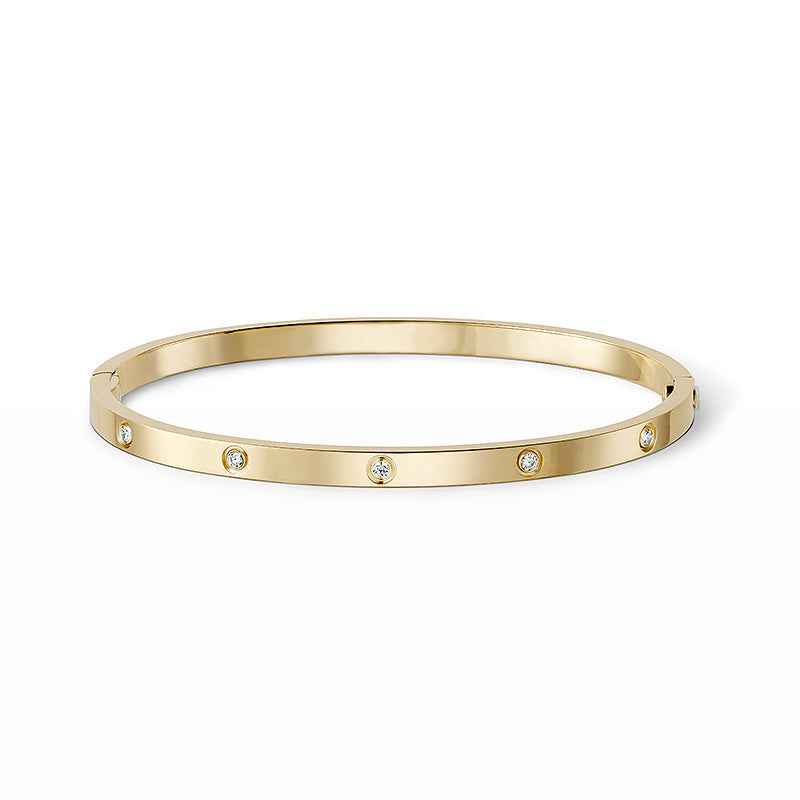 [Avelora]LOVE 3.65MM SMALL MODEL BANGLE - 10-DIAMOND