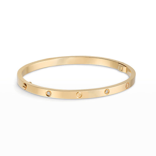 [Avelora]LOVE 3.65MM SMALL MODEL BANGLE - 6-DIAMOND
