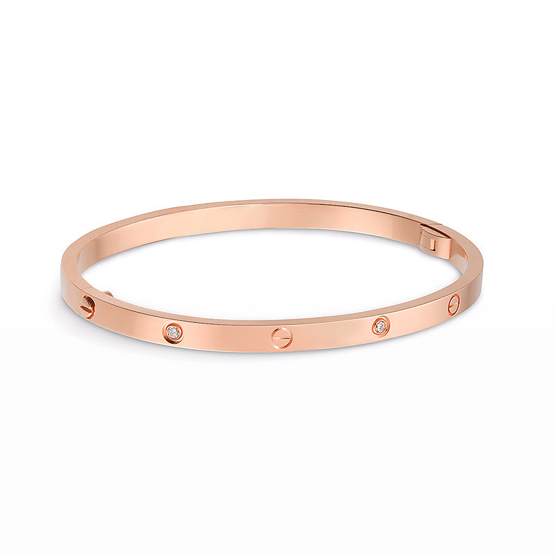 [Avelora]LOVE 3.65MM SMALL MODEL BANGLE - 6-DIAMOND