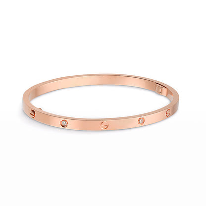 [Avelora]LOVE 3.65MM SMALL MODEL BANGLE - 6-DIAMOND
