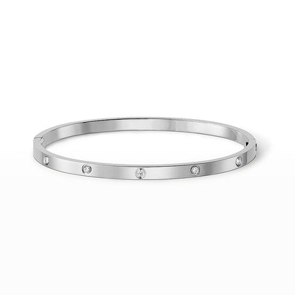 [Avelora]LOVE 3.65MM SMALL MODEL BANGLE - 10-DIAMOND