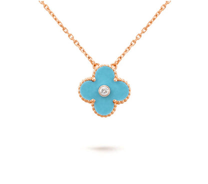 [Avelora]15MM CLOVER FLOWER DIAMOND PENDANT NECKLACE COLLECTION