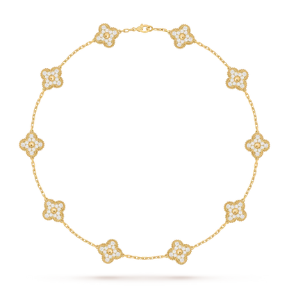 [Avelora]CLASSIC LUCKY 10-MOTIF CLOVER NECKLACE GOLD COLLECTION