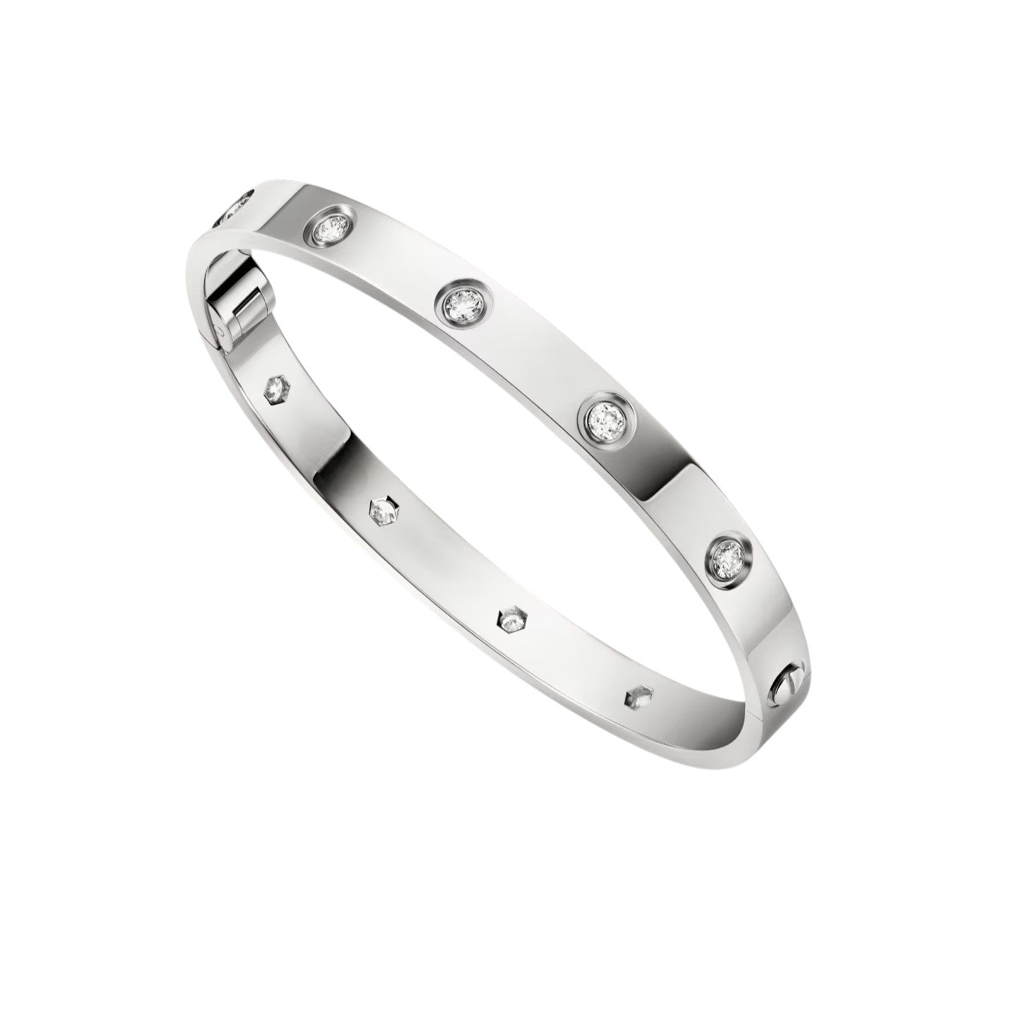 [Avelora]CLASSIC 6.1MM LOVE SINGLE-SCREW CLOSURE BANGLE - 10-DIAMOND