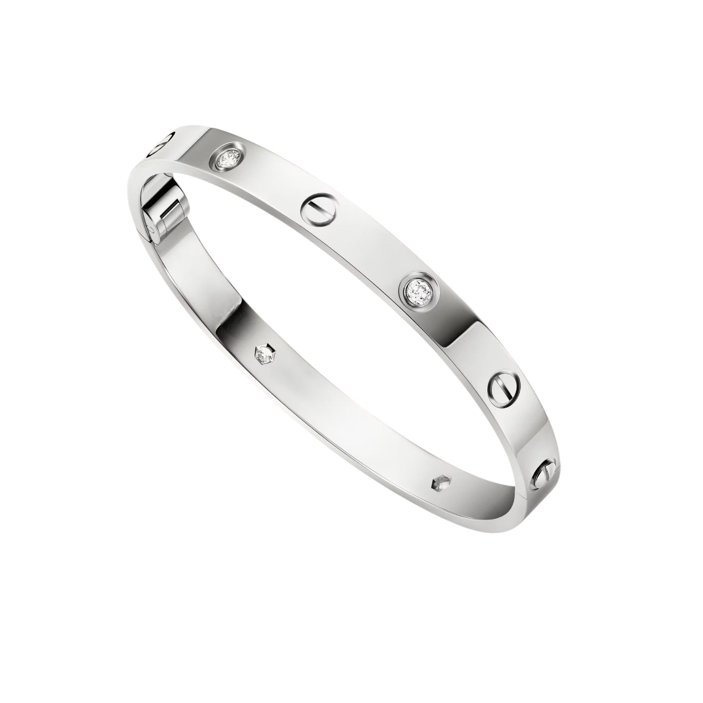 [Avelora]CLASSIC 6.1MM LOVE SINGLE-SCREW CLOSURE BANGLE - 4-DIAMOND