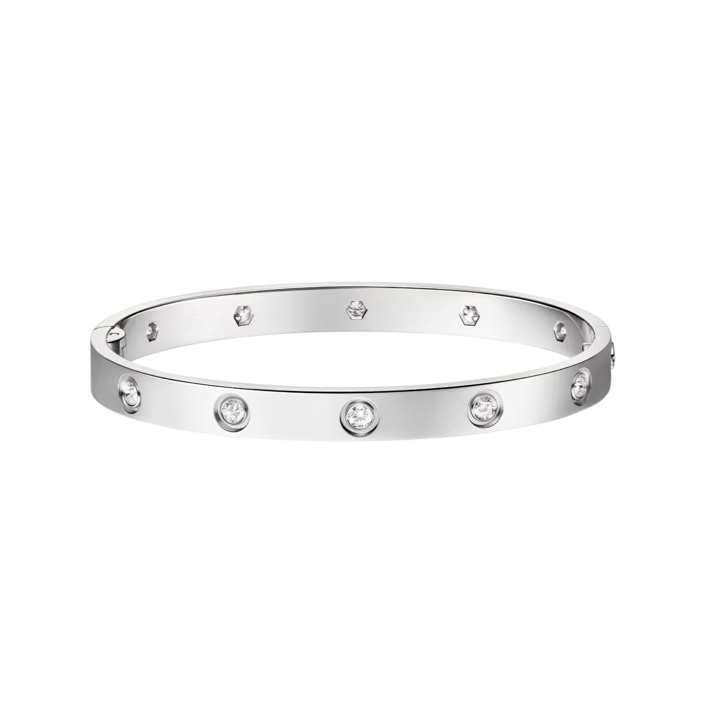 [Avelora]CLASSIC 6.1MM LOVE SINGLE-SCREW CLOSURE BANGLE - 10-DIAMOND