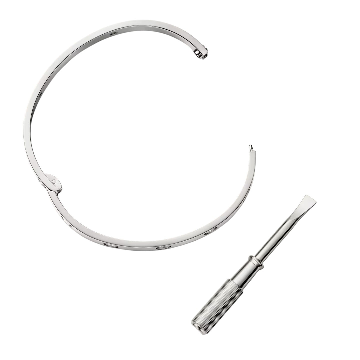 [Avelora]CLASSIC 6.1MM LOVE SINGLE-SCREW CLOSURE BANGLE - 4-DIAMOND