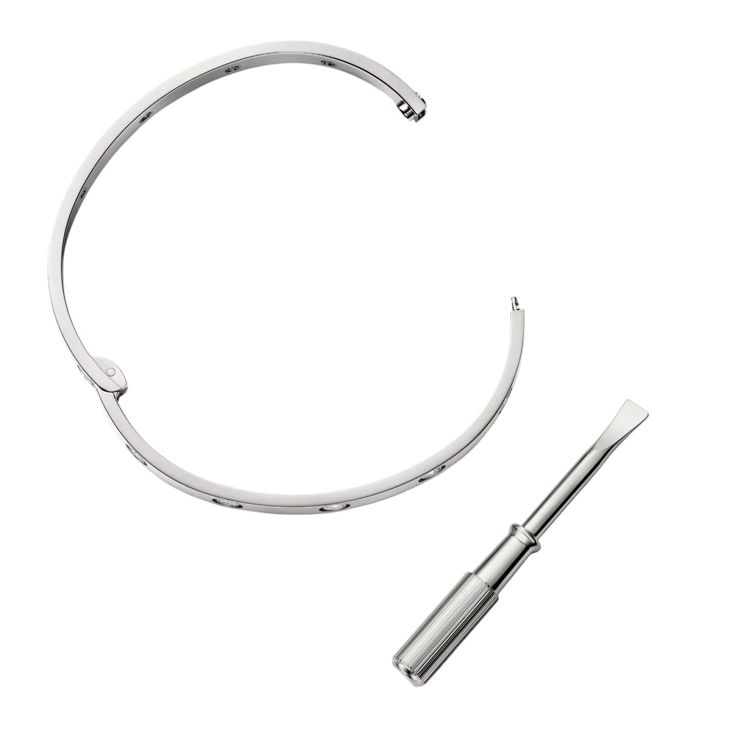 [Avelora]CLASSIC 6.1MM LOVE SINGLE-SCREW CLOSURE BANGLE - 10-DIAMOND