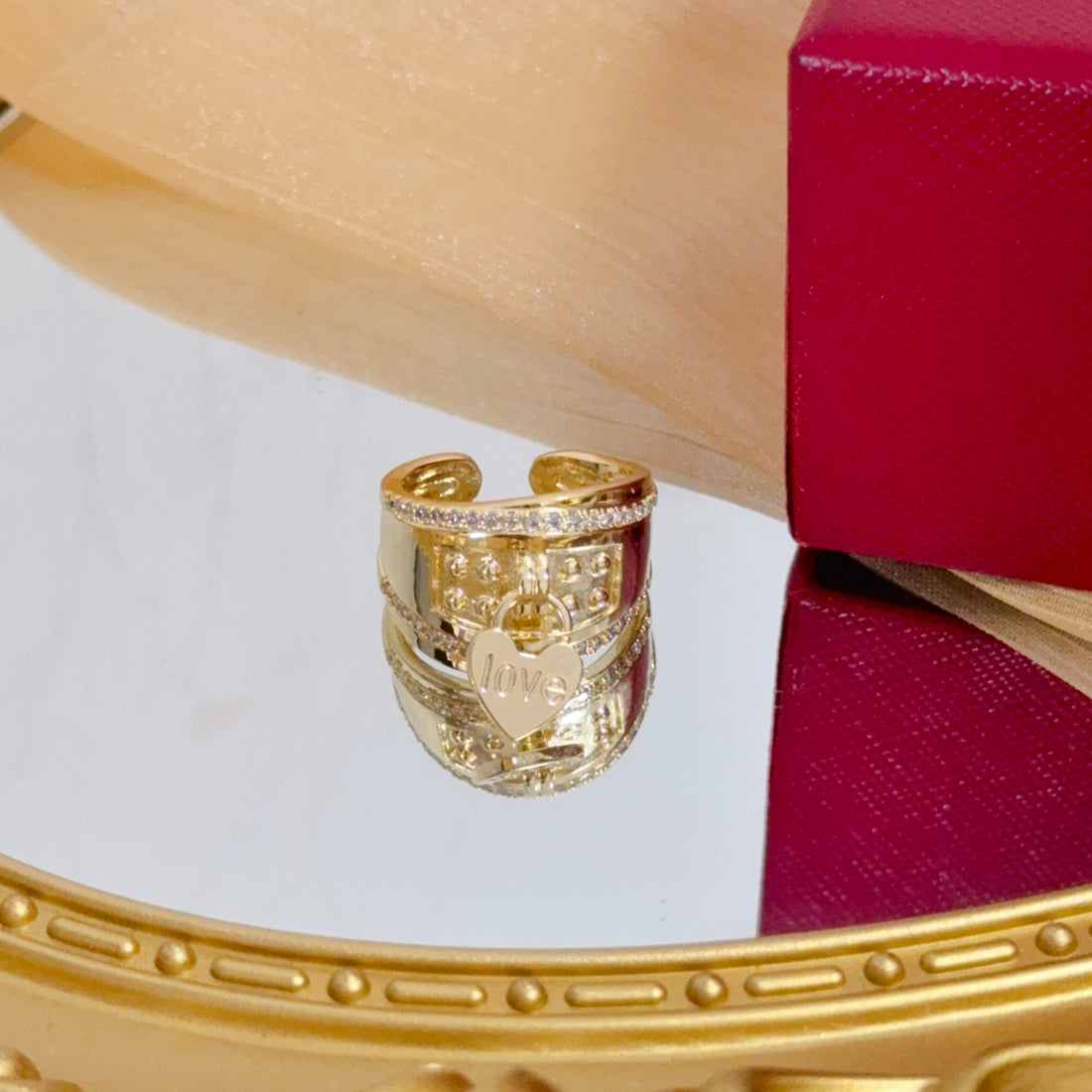 Pavé Open-End Wrap Ring - Gold