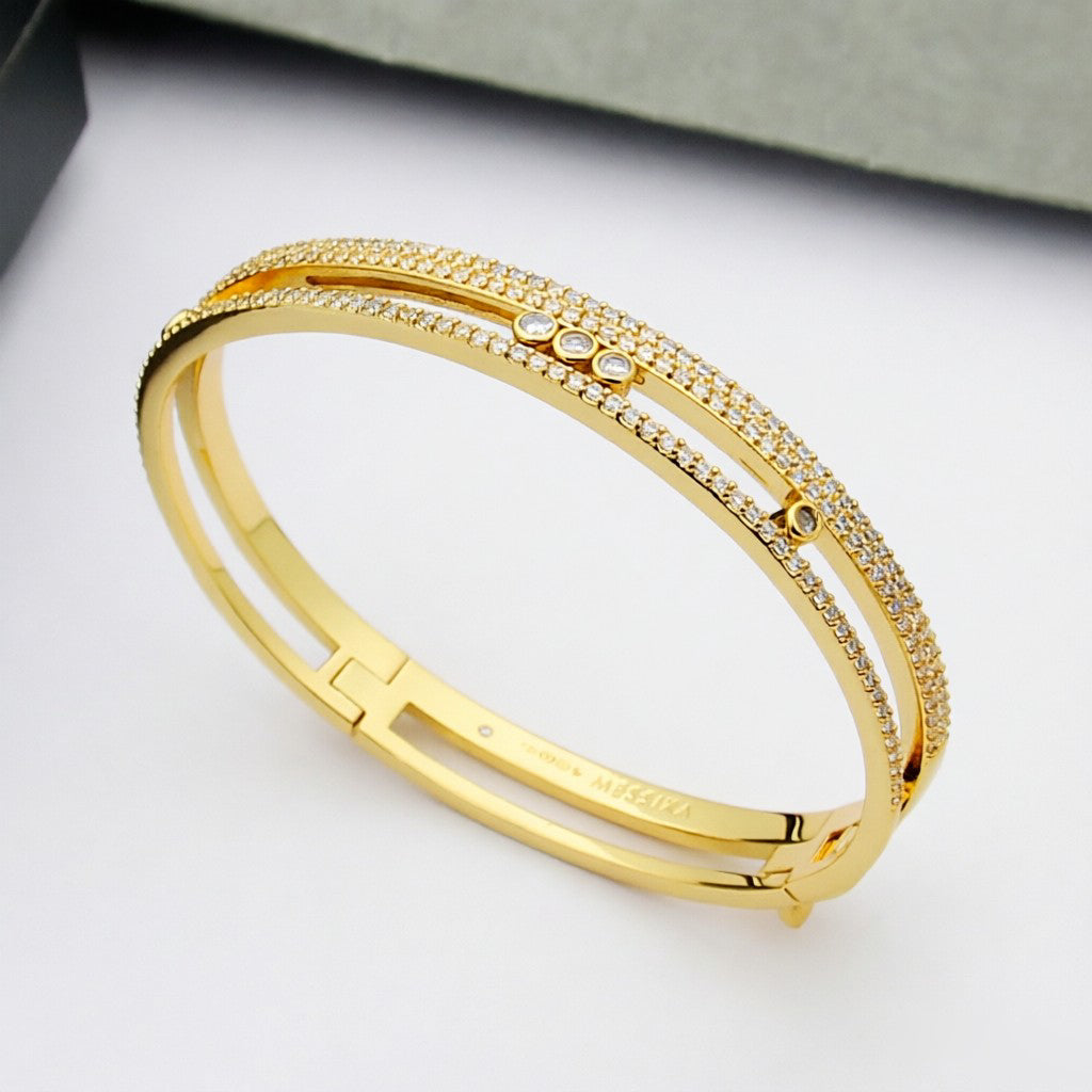 [Avelora]MOVE ROMANE PAVÉ DIAMOND BANGLE BRACELET