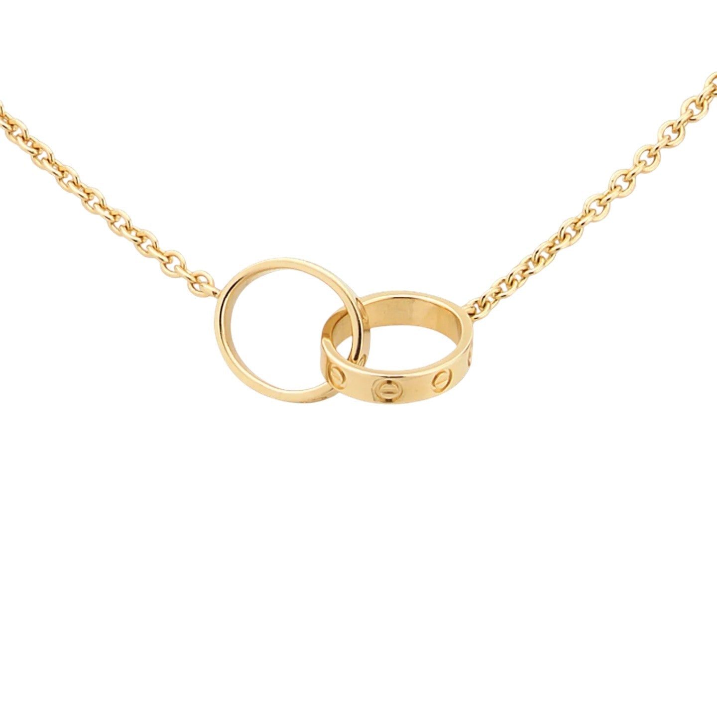 [Avelora]LOVE DOUBLE-RING INTERLOCKED NECKLACE