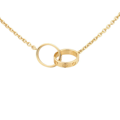 [Avelora]LOVE DOUBLE-RING INTERLOCKED NECKLACE