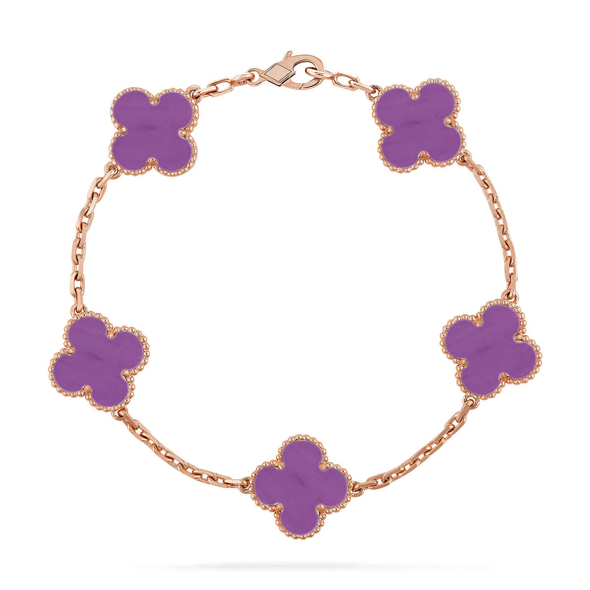 [Avelora]LUCKY CLOVER 5-MOTIF BRACELET - VIOLET COLLECTION