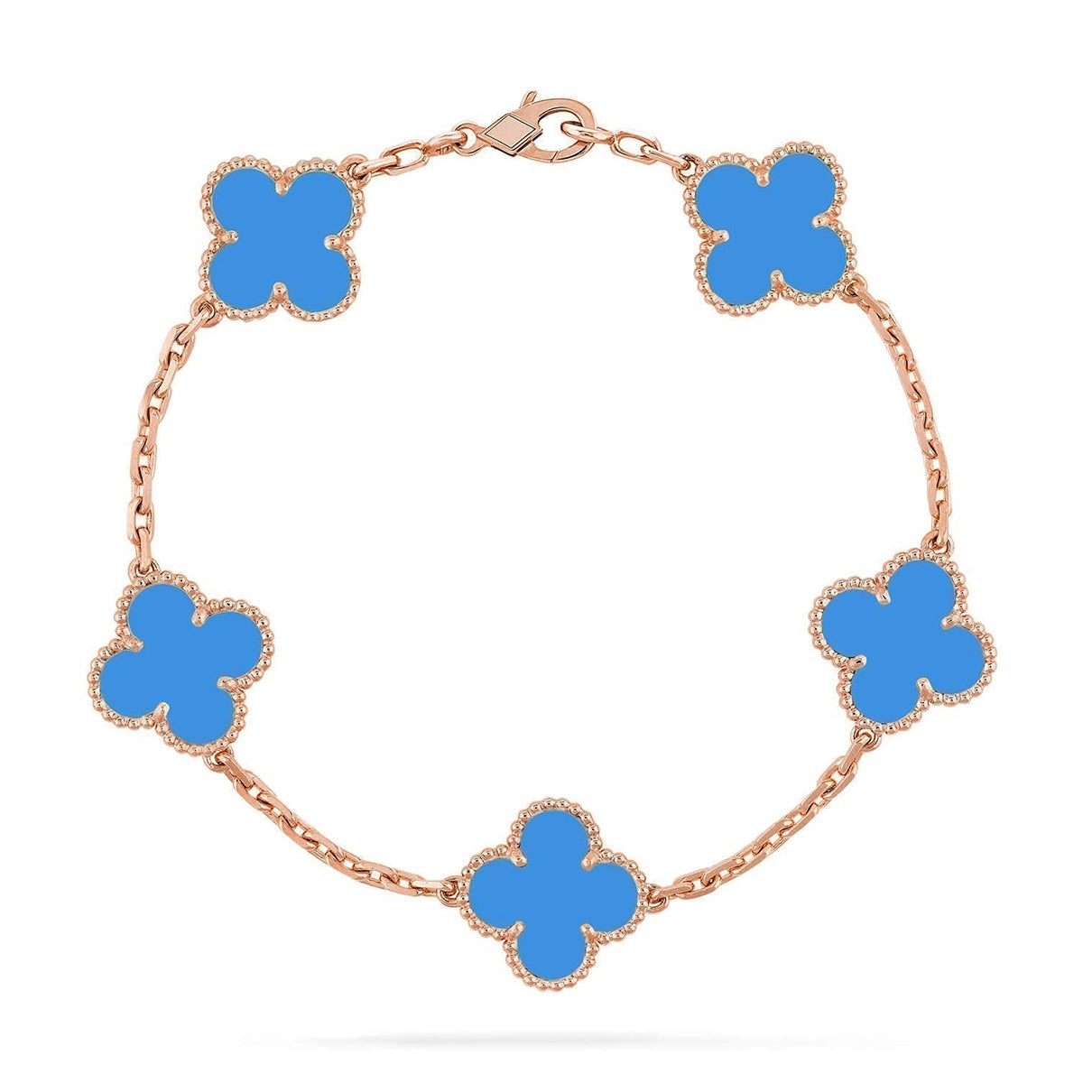 [Avelora Jewelry ] CLOVER 5 MOTIF BLUE AGATE BRACELET COLLECTION