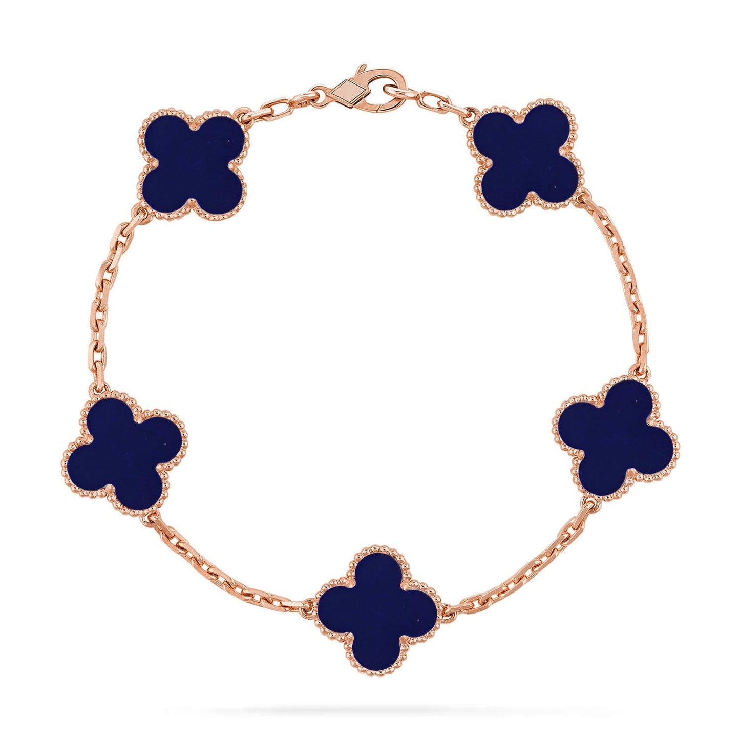 [Avelora]LUCKY CLOVER 5-MOTIF BRACELET - LAPIS LAZULI COLLECTION