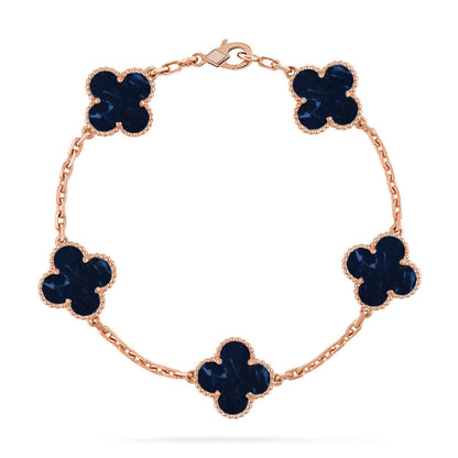 [Avelora]LUCKY CLOVER 5-MOTIF BRACELET - PIETERSITE COLLECTION