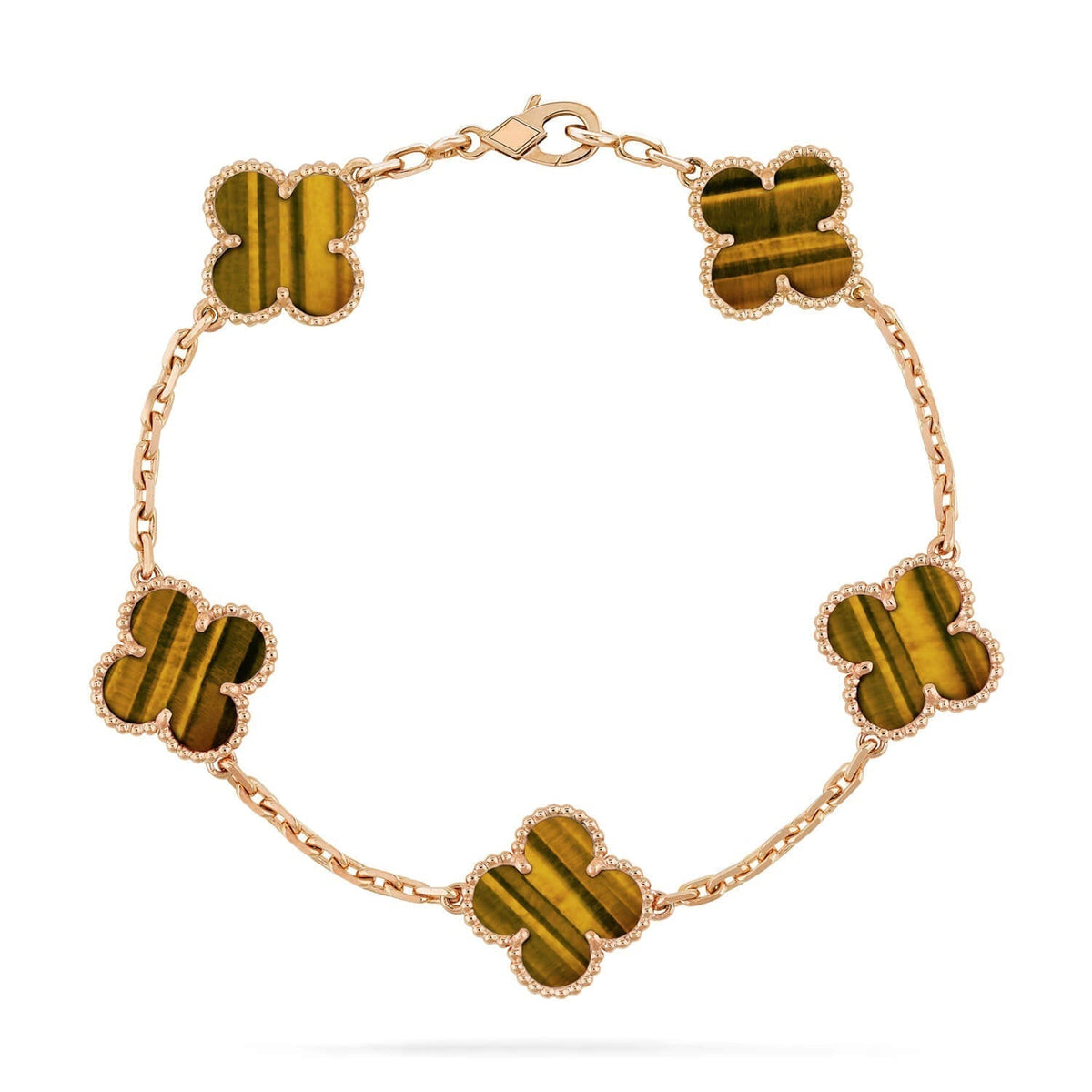 [Avelora Jewelry ] CLOVER 5 MOTIFS TIGER EYE BRACELET COLLECTION
