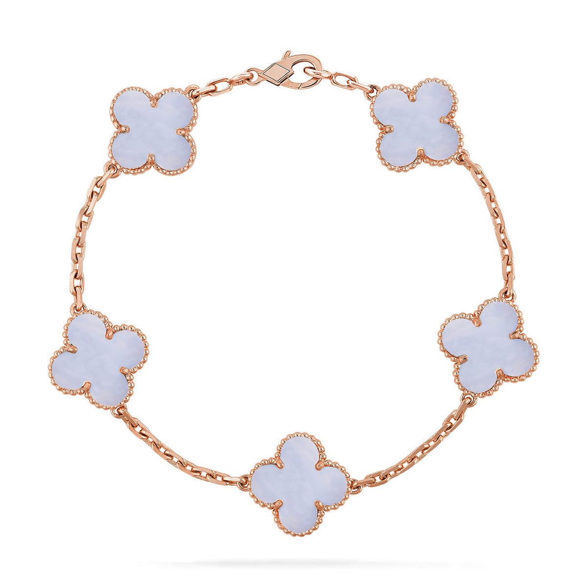 [Avelora Jewelry ] CLOVER 5 MOTIF PURPLE CHALCEDONY BRACELET COLLECTION