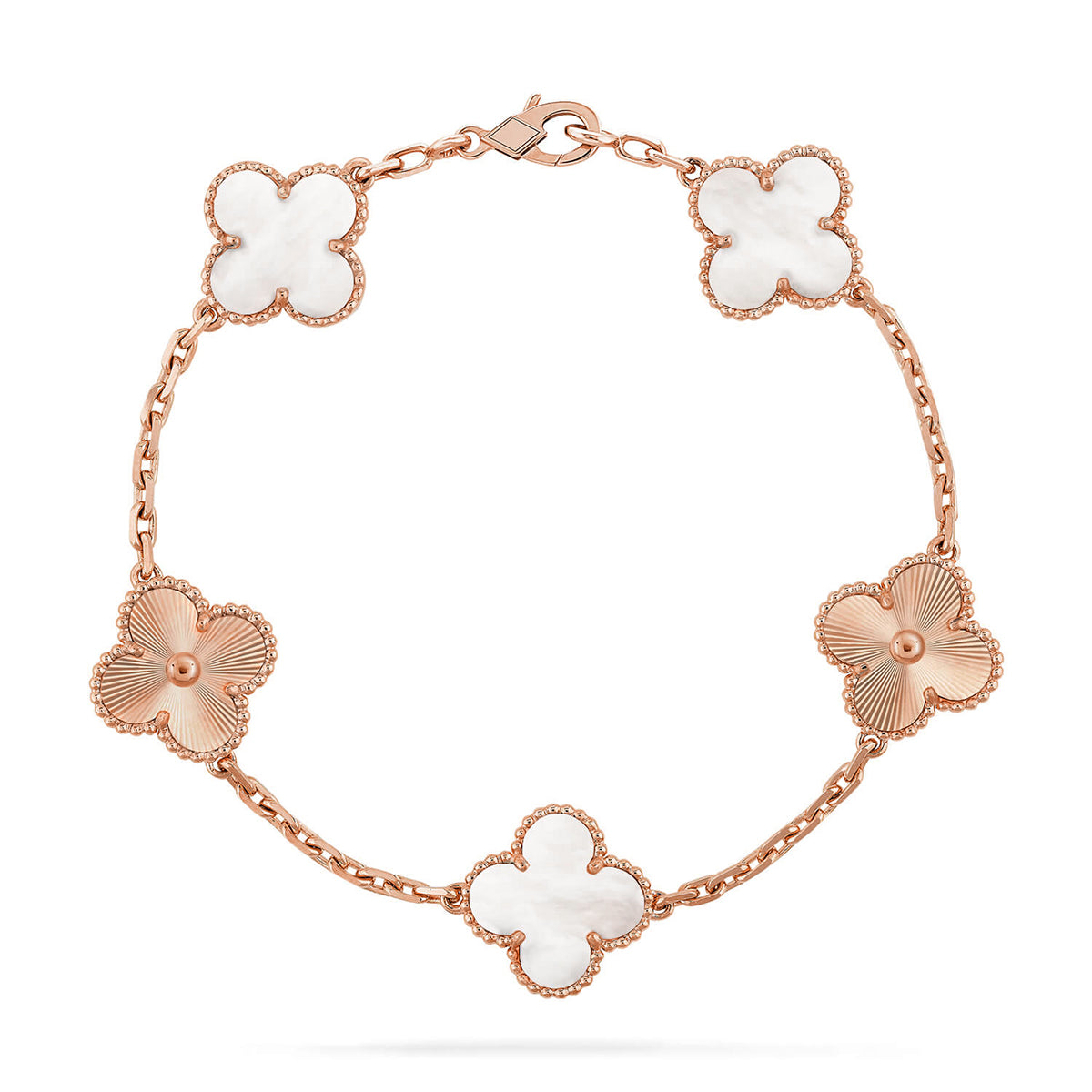 [Avelora Jewelry ]CLOVER WHITE PEARL MOP 5 MOTIF BRACELET COLLECTION