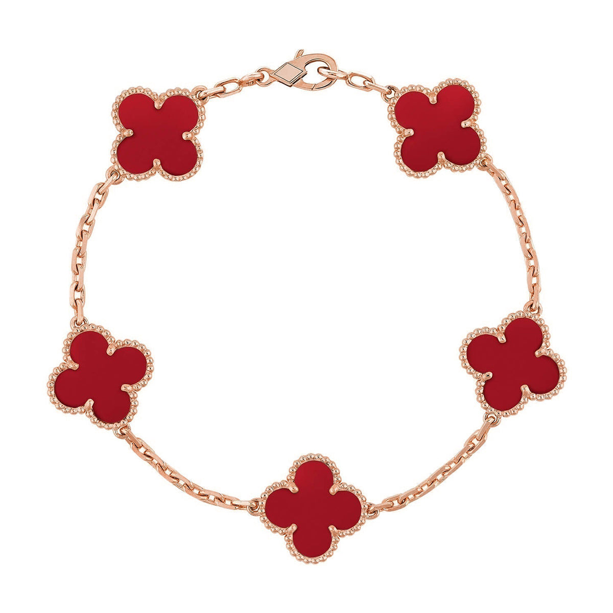 [Avelora Jewelry ] CLOVER 5 MOTIF RED CORNELIAN BRACELET COLLECTION