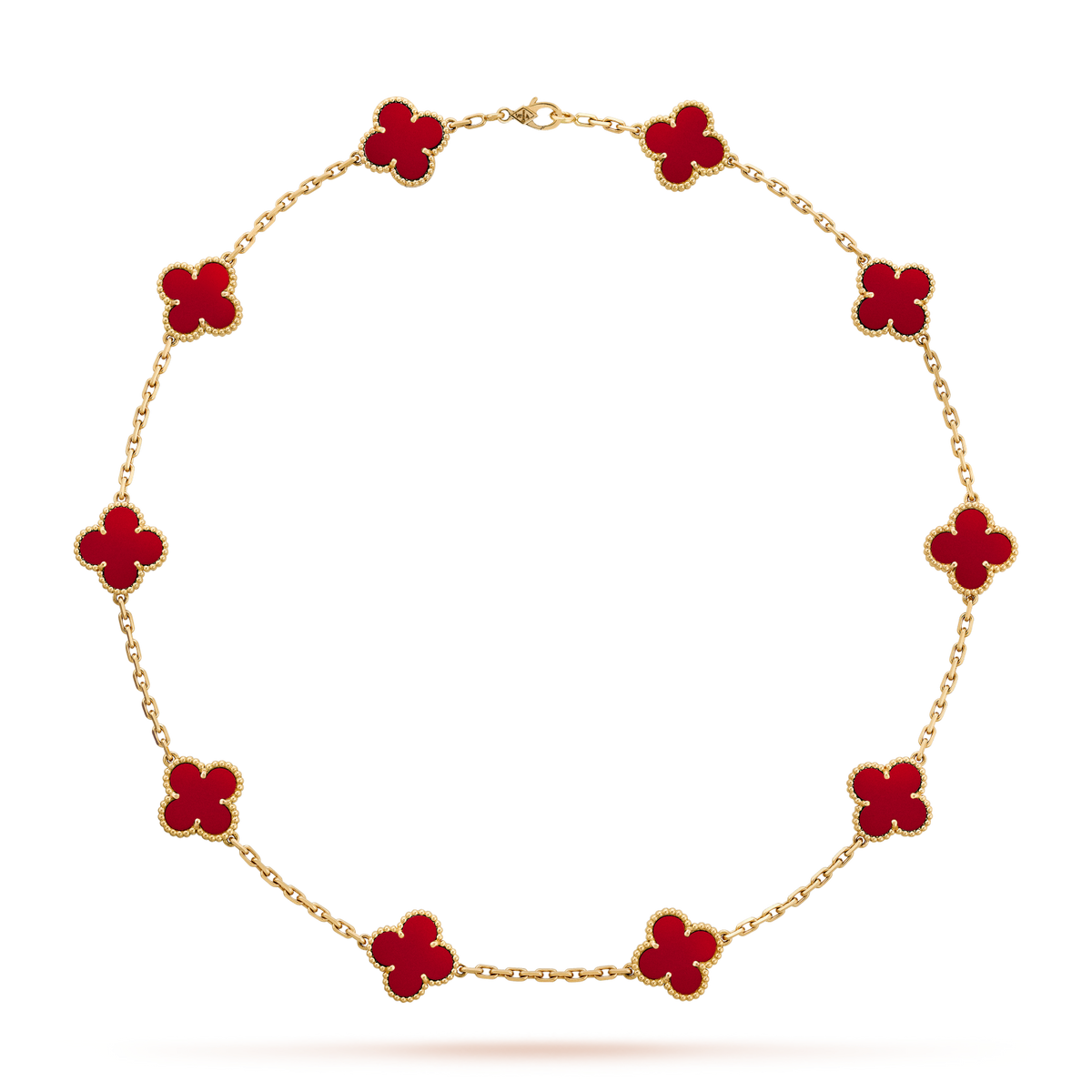 [Avelora Jewelry ]CLOVER 10 MOTIFS CARNELIAN NECKLACE