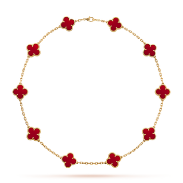 [Avelora Jewelry ]CLOVER 10 MOTIFS CARNELIAN NECKLACE