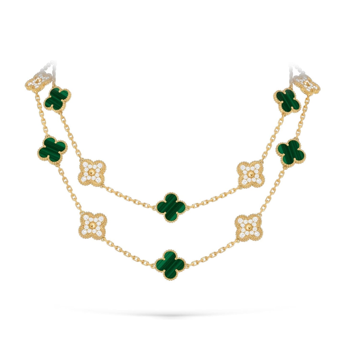 [Avelora]CLASSIC 20-MOTIF LUCKY CLOVER LONG NECKLACE GOLD COLLECTION