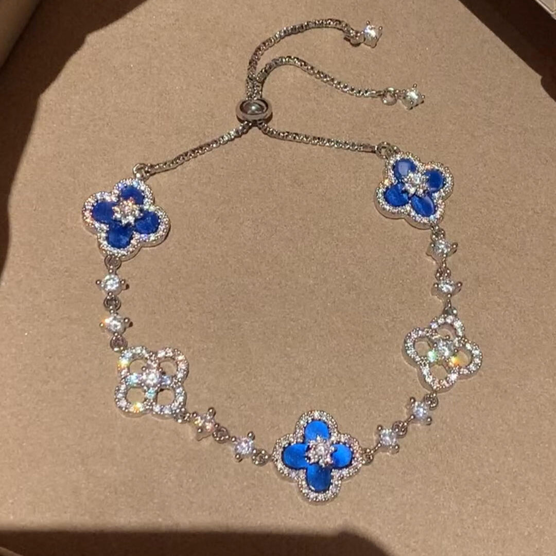 [Avelora Jewelry ]CLOVER 5 MOTIF PINK BLUE RED WHITE BRACELET