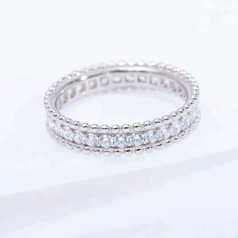 [Avelora Jewelry ]PERLEE DIAMOND SILVER RING
