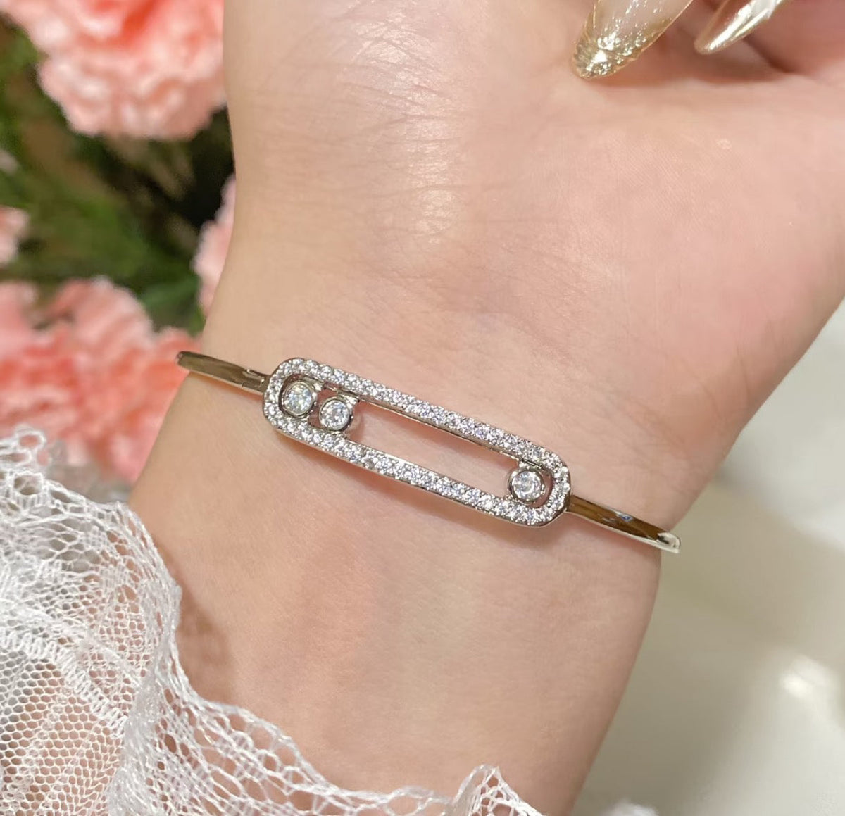 [Avelora Jewelry]Move Pavé Diamond Bangle Bracelet M
