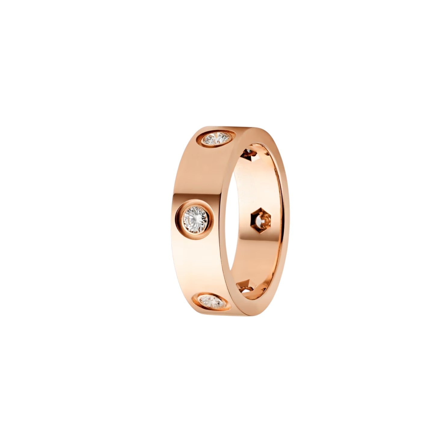 [Avelora]LOVE 5.5MM 6 DIAMONDS RING