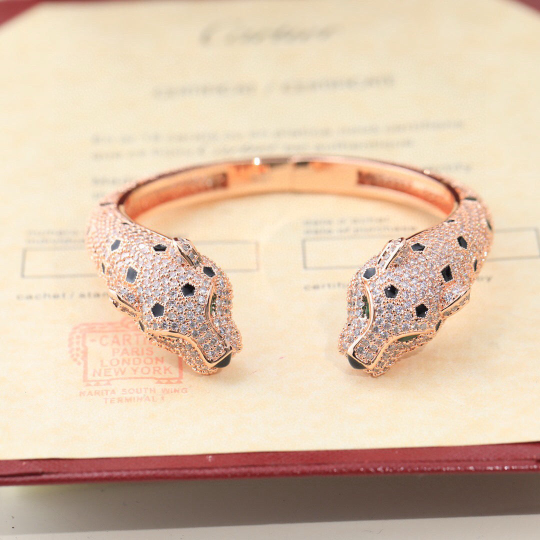 Avelora DOUBLE PANTHER FULL-PAVÉ OPEN BANGLE product view 8