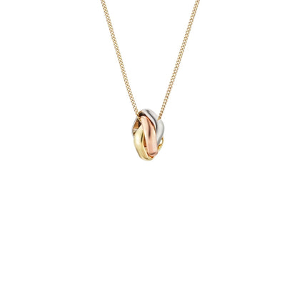 [Avelora]TRI-COLOR SQUARE RING NECKLACE