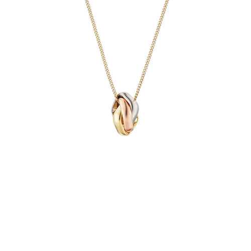 [Avelora]TRI-COLOR SQUARE RING NECKLACE